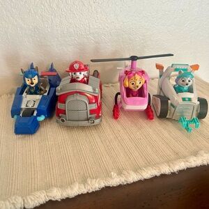 Paw Patrol Rescue Vehicle Set - Blue, Red, Pink, White